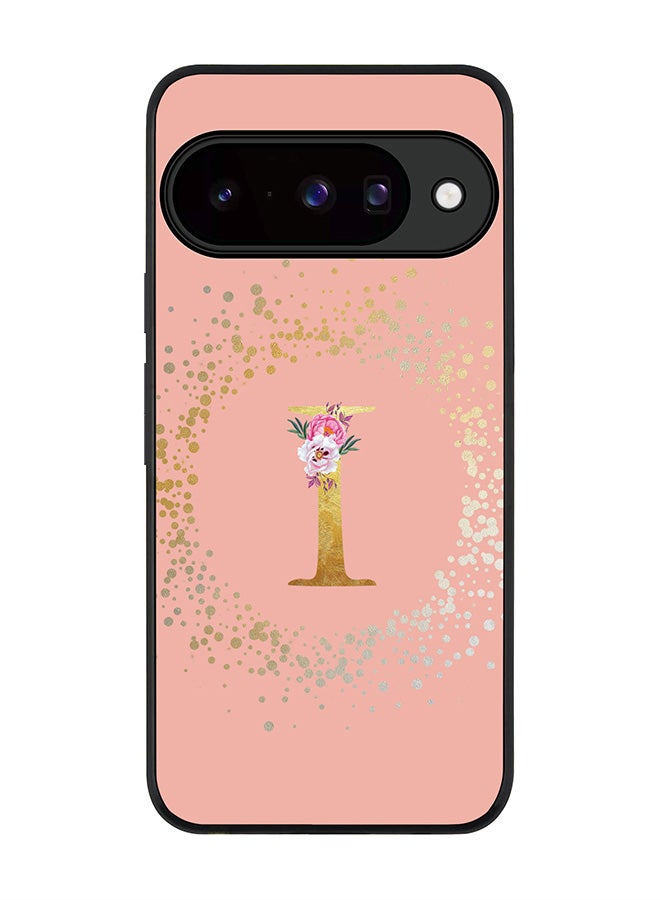 For Google Pixel 10 Case,Slim fit Camera Protection, Shockproof Thin Phone cover  - Custom Monogram Floral - I  (Rose Pink )